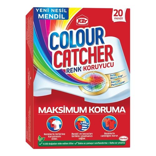 K2R Colour Catcher Renk Koruyucu Mendil 20 Li Ekonomik Pk