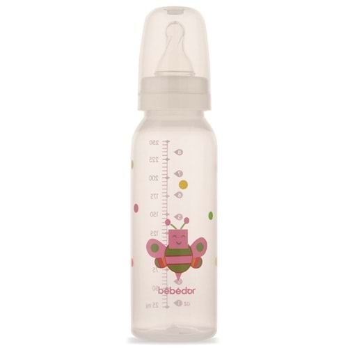 Bebedor Desenli PP Biberon 250ML (Kod:24302) - Pembe