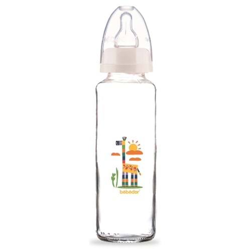 Bebedor Desenli Cam Biberon 250ML (Kod:31302) - Desen/Zürafa