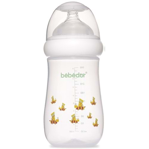 Bebedor Desenli Geniş Ağızlı PP Biberon 260ML (Kod:98322) - Sarı