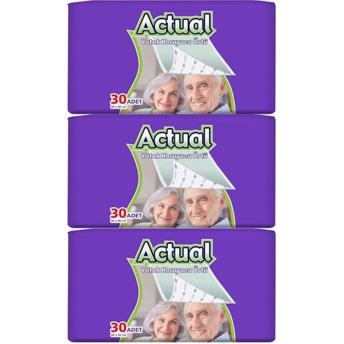 Actual Hasta Alt Açma Yatak Koruyucu Örtü 60*90CM 90 Adet (3PK*30)