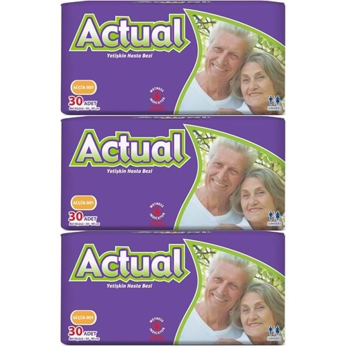 Actual Yetişkin Hasta Bezi Bel Bantlı S - Small - Küçük 90 Adet (3PK*30)