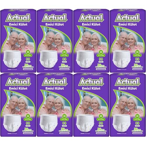 Actual Emici Külot Yetişkin Bezi M - Medium - Orta (Islaklık Göstergeli) 240 Adet