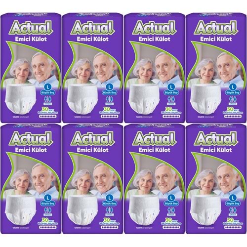Actual Emici Külot Yetişkin Bezi L - Large - Büyük (Islaklık Göstergeli) 240 Adet