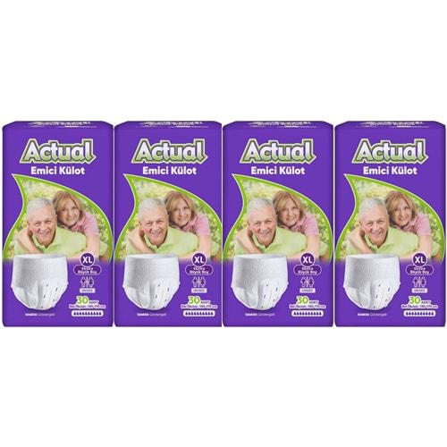 Actual Emici Külot Yetişkin Bezi XL - Extra Large - Ekstra Büyük (Islaklık Göstergeli) 120 Adet