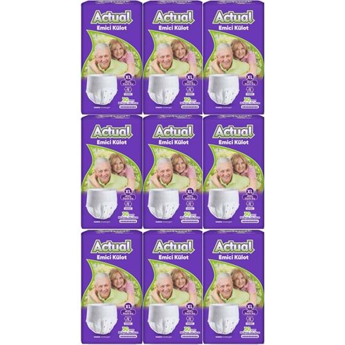 Actual Emici Külot Yetişkin Bezi XL - Extra Large - Ekstra Büyük (Islaklık Göstergeli) 270 Adet