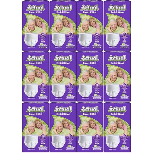 Actual Emici Külot Yetişkin Bezi XL - Extra Large - Ekstra Büyük (Islaklık Göstergeli) 360 Adet