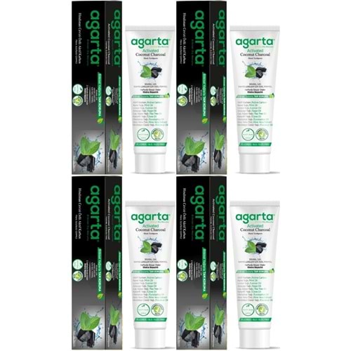 Agarta Doğal Diş Macunu 100ML Aktif Karbonlu (4 Lü Set)