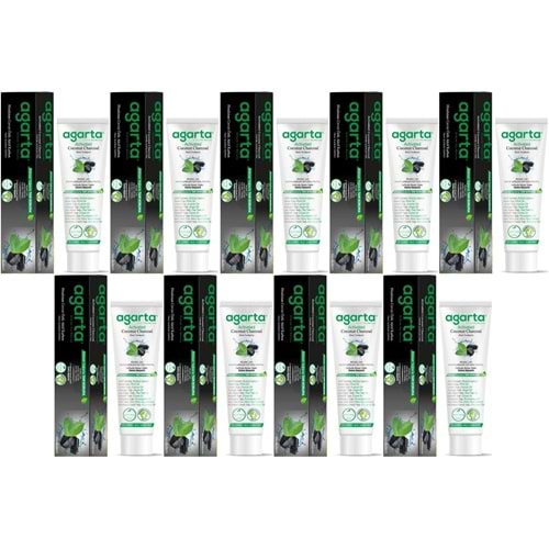 Agarta Doğal Diş Macunu 100ML Aktif Karbonlu (9 Lu Set)