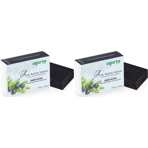 Agarta El Yapımı Doğal Sabun 150GR Ardıç Katranı (2 Li Set)