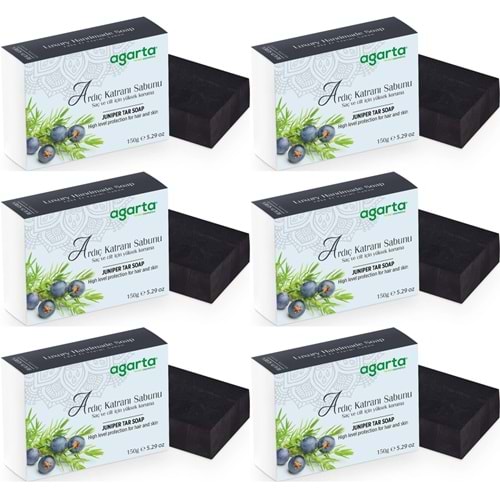 Agarta El Yapımı Doğal Sabun 150GR Ardıç Katranı (6 Lı Set)