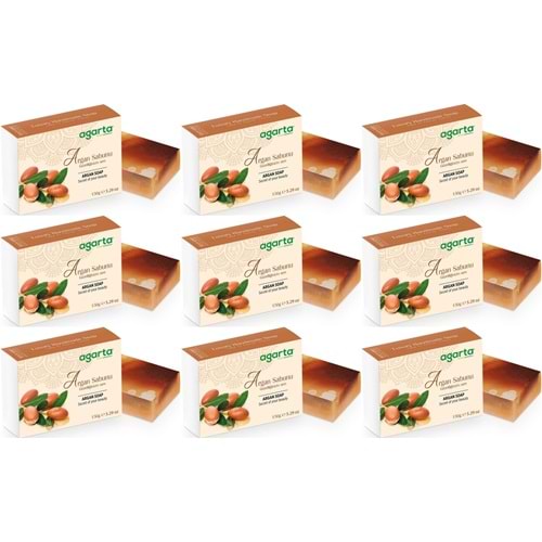 Agarta El Yapımı Doğal Sabun 150GR Argan (9 Lu Set)