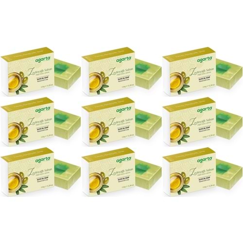 Agarta El Yapımı Doğal Sabun 150GR Zeytinyağlı (9 Lu Set)