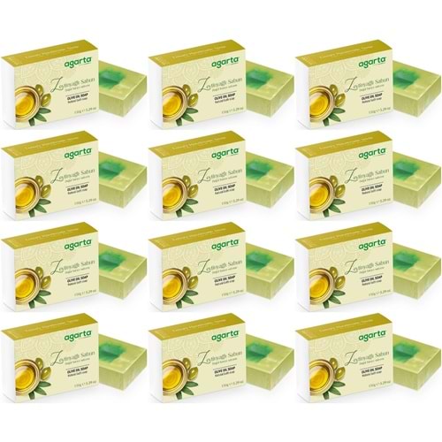 Agarta El Yapımı Doğal Sabun 150GR Zeytinyağlı (12 Li Set)