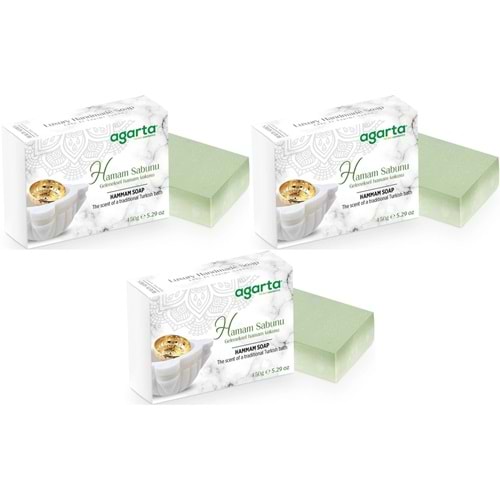 Agarta El Yapımı Doğal Sabun 150GR Hamam (3 Lü Set)