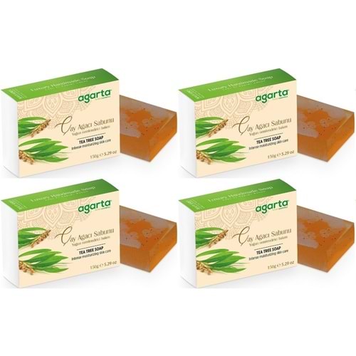 Agarta El Yapımı Doğal Sabun 150GR Çay Ağacı (4 Lü Set)