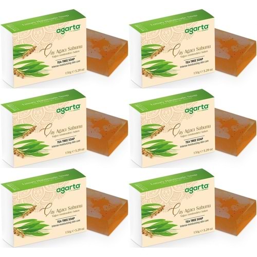 Agarta El Yapımı Doğal Sabun 150GR Çay Ağacı (6 Lı Set)