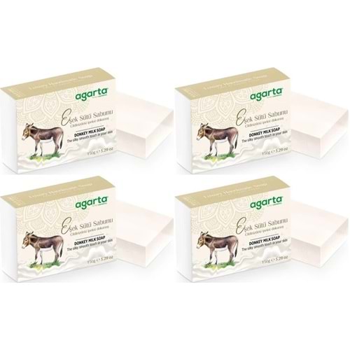 Agarta El Yapımı Doğal Sabun 150GR Eşek Sütü (4 Lü Set)