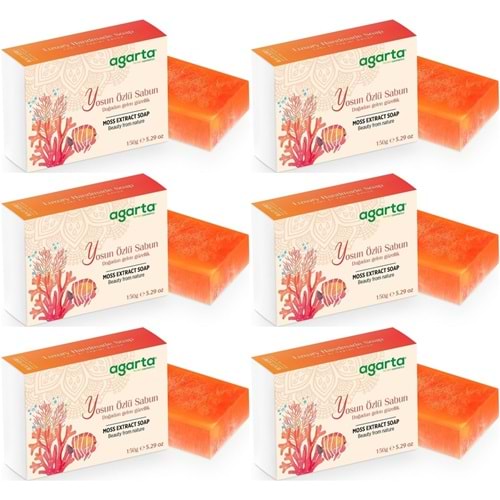Agarta El Yapımı Doğal Sabun 150GR Yosun Özlü (6 Lı Set)