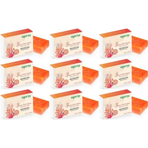 Agarta El Yapımı Doğal Sabun 150GR Yosun Özlü (9 Lu Set)