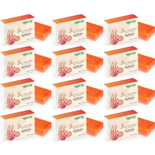 Agarta El Yapımı Doğal Sabun 150GR Yosun Özlü (12 Li Set)