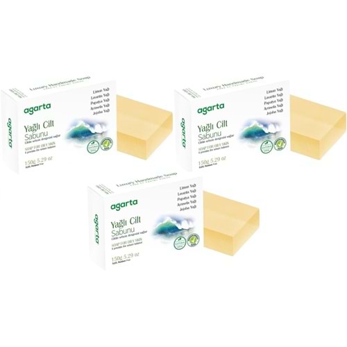 Agarta El Yapımı Doğal Sabun 150GR Yağlı Cilt (3 Lü Set)