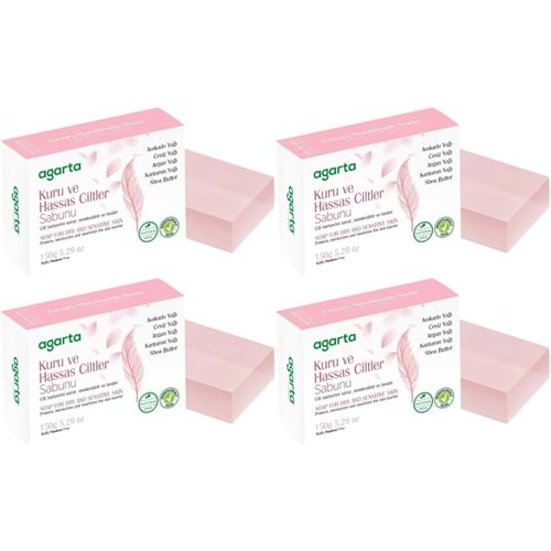 Agarta El Yapımı Doğal Sabun 150GR Kuru ve Hassas Ciltler (4 Lü Set)