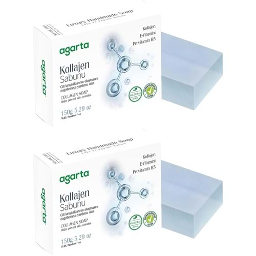 Agarta El Yapımı Doğal Sabun 150GR Kollajen (2 Li Set)