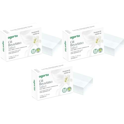 Agarta El Yapımı Doğal Sabun 150GR Cilt Beyazlatıcı (3 Lü Set)