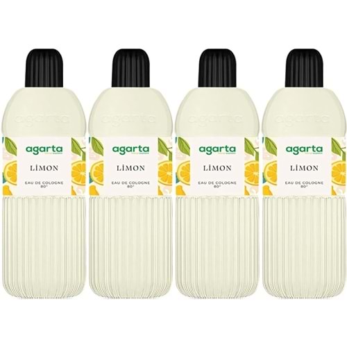 Agarta Kolonya 400 ML Limon 80 Derece Pet Şişe (4 Lü Set)