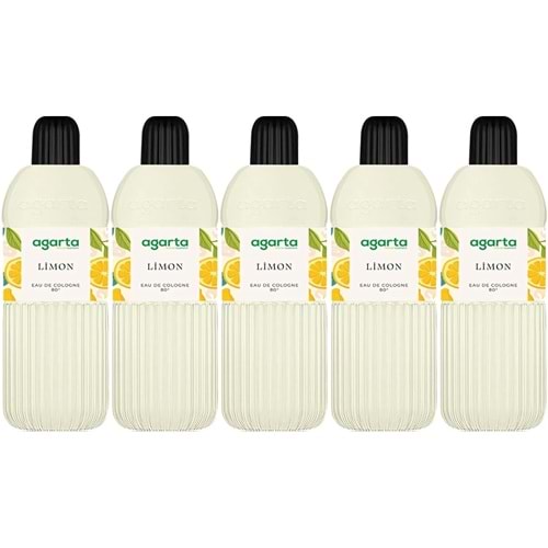 Agarta Kolonya 400 ML Limon 80 Derece Pet Şişe (5 Li Set)