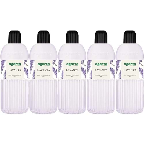 Agarta Kolonya 400 ML Lavanta 80 Derece Pet Şişe (5 Li Set)