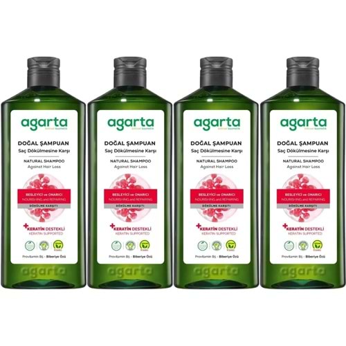 Agarta Doğal Şampuan 400 ML Saç Dökülmesine Karşı Çözüm (4 Lü Set)
