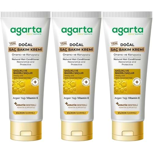 Agarta Doğal Güçlü Bakım Saç Güzelleştirici Krem 250 ML (3 Lü Set)
