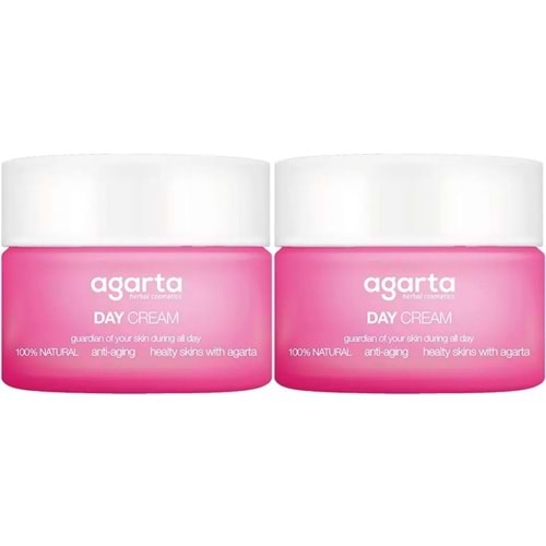 Agarta Doğal Nemlendirici Su Bazlı Gündüz Kremi 50 ML (2 Li Set)