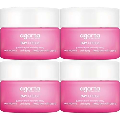 Agarta Doğal Nemlendirici Su Bazlı Gündüz Kremi 50 ML (4 Lü Set)