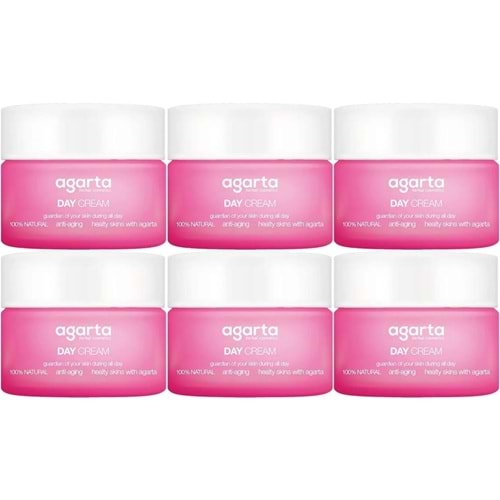 Agarta Doğal Nemlendirici Su Bazlı Gündüz Kremi 50 ML (6 Lı Set)