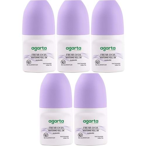 Agarta Roll-On Kadın 50 ML Fresh Lycıa Sensatıon (24 Saat Etkili Ter Kokusu Önleyici) (5 Li Set)