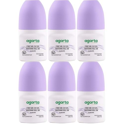 Agarta Roll-On Kadın 50 ML Fresh Lycıa Sensatıon (24 Saat Etkili Ter Kokusu Önleyici) (6 Lı Set)