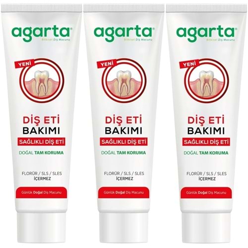 Agarta Doğal Tam koruma Diş Macunu 90 ML Diş Eti Bakımı & Plak Karşıtı (3 Lü Set)