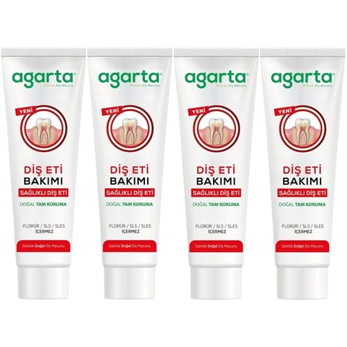 Agarta Doğal Tam koruma Diş Macunu 90 ML Diş Eti Bakımı & Plak Karşıtı (4 Lü Set)