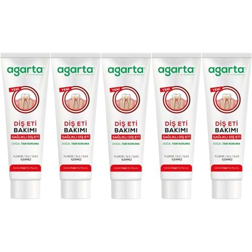 Agarta Doğal Tam koruma Diş Macunu 90 ML Diş Eti Bakımı & Plak Karşıtı (5 Li Set)