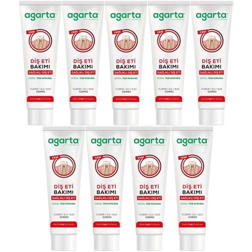 Agarta Doğal Tam koruma Diş Macunu 90 ML Diş Eti Bakımı & Plak Karşıtı (9 Lu Set)