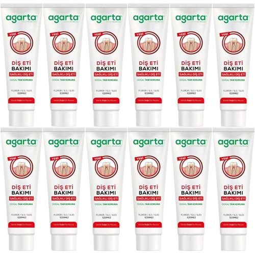 Agarta Doğal Tam koruma Diş Macunu 90 ML Diş Eti Bakımı & Plak Karşıtı (12 Li Set)