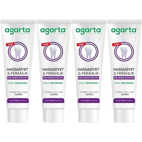 Agarta Doğal Tam koruma Diş Macunu 90 ML Hassasiyet & Ferahlık (4 Lü Set)