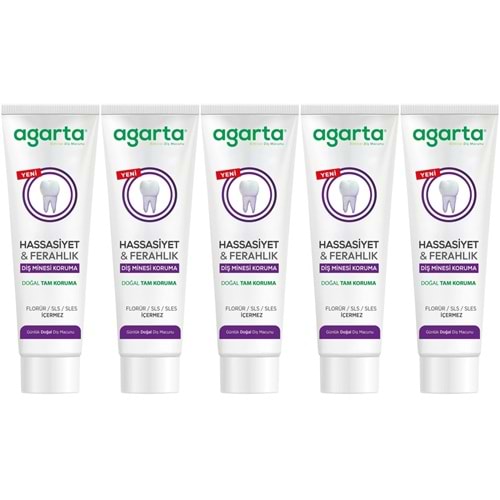 Agarta Doğal Tam koruma Diş Macunu 90 ML Hassasiyet & Ferahlık (5 Li Set)