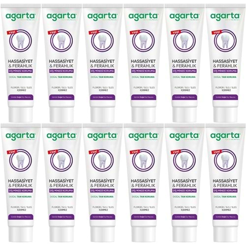 Agarta Doğal Tam koruma Diş Macunu 90 ML Hassasiyet & Ferahlık (12 Li Set)