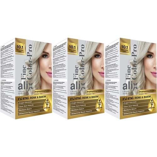 Alix 50ML Kit Saç Boyası 10.1 Küllü Açık Sarı (3 Lü Set)