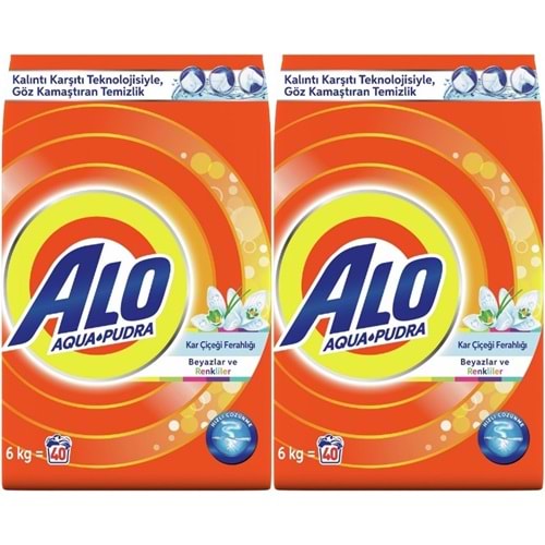 Alo Matik Toz Çamaşır Deterjanı 12KG Kar Çiçeği Ferahlğı / Renkliler ve Beyazlar (2PK*6KG) (80 Yıkama)