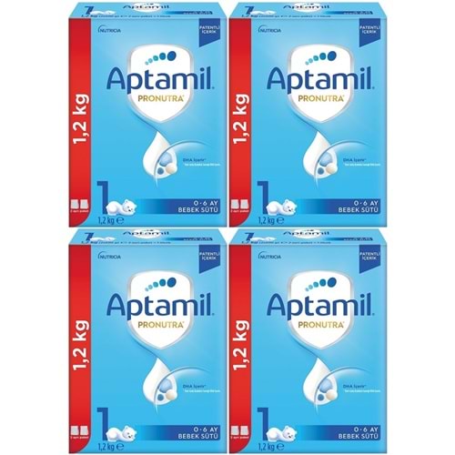 Nutrıcıa Aptamil Pronutra 1200GR Bebek Sütü No:1 (0-6 Ay) Yenidoğan Doğumdan itibaren (4 Lü Set)